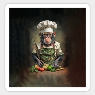 Chimpanzee Kitchen Cook Chef Sticker